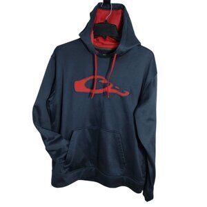 Drake Waterfowl Mens Performance Hoodie Size M Blue Logo Sporty Outdoor READ
